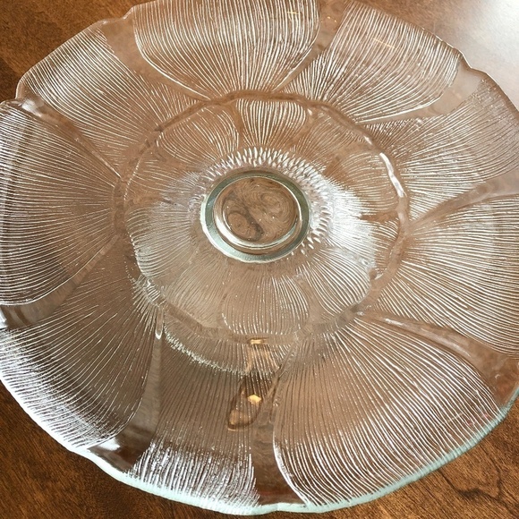 Arcoroc, France, FLEUR, Clear, Glass, Cake Stand, Vintage, 12.5" Nice Condition - Picture 3 of 11